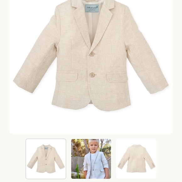 Elegant Sand Blazer for Kids - linen worn once - Picture 5 of 6